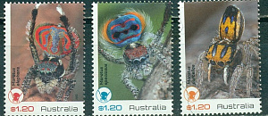 Австралия, 2023, Насекомые, Пауки, 3 марки